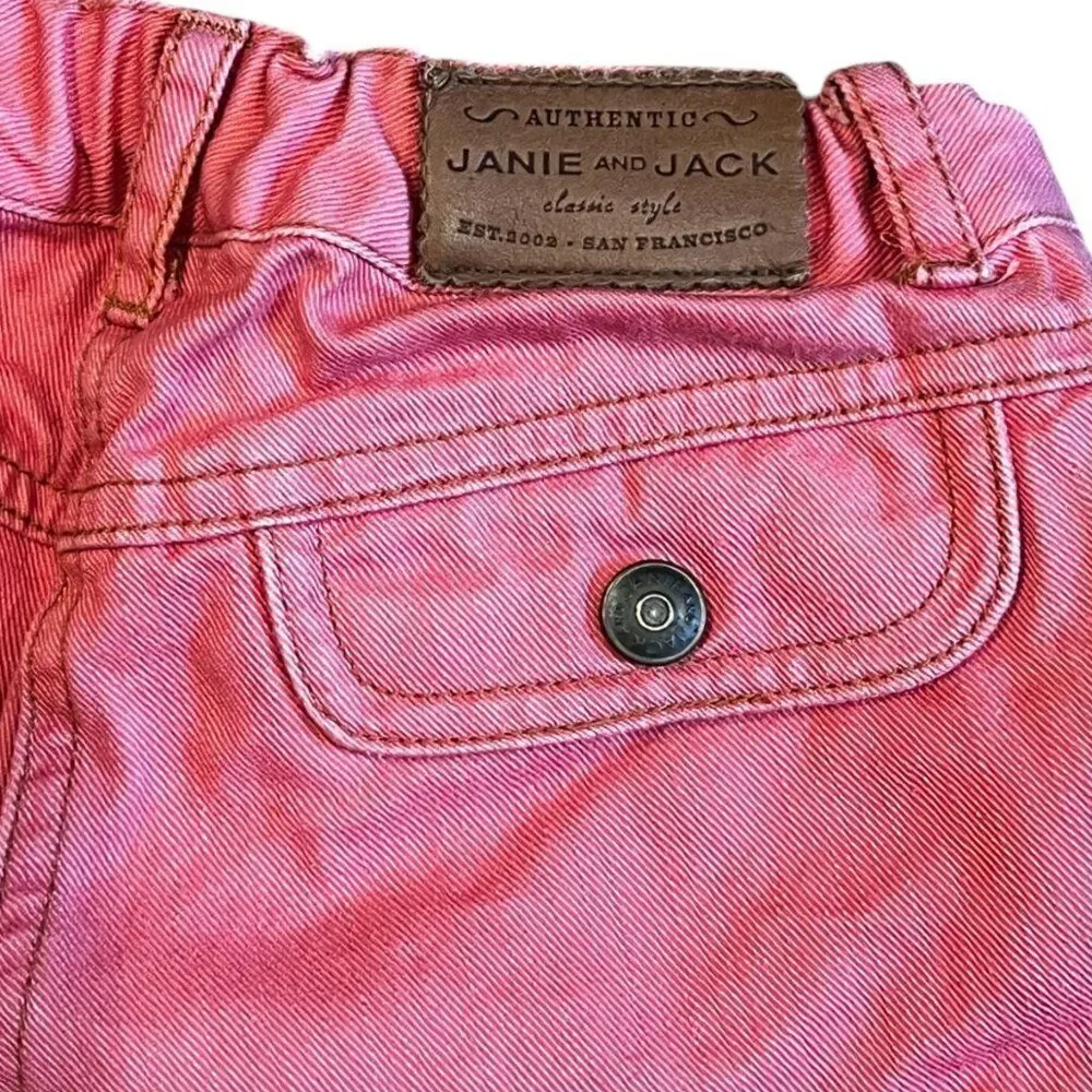 Janie & Jack Vintage Y2K Bubble Gum Pink Classic Style Denim Jeans Size 6